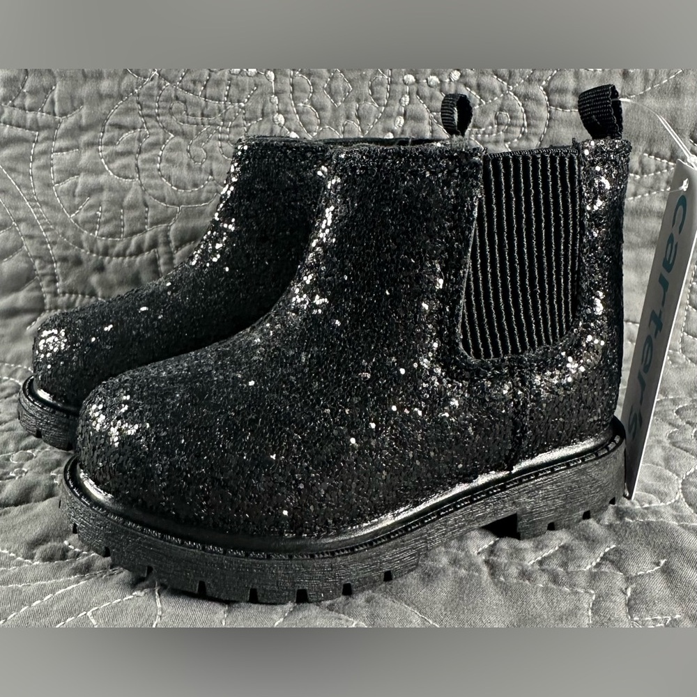 Carter’s Toddler Girls Black Bessy Flat Heel Booties NWT/Box Various Sizes